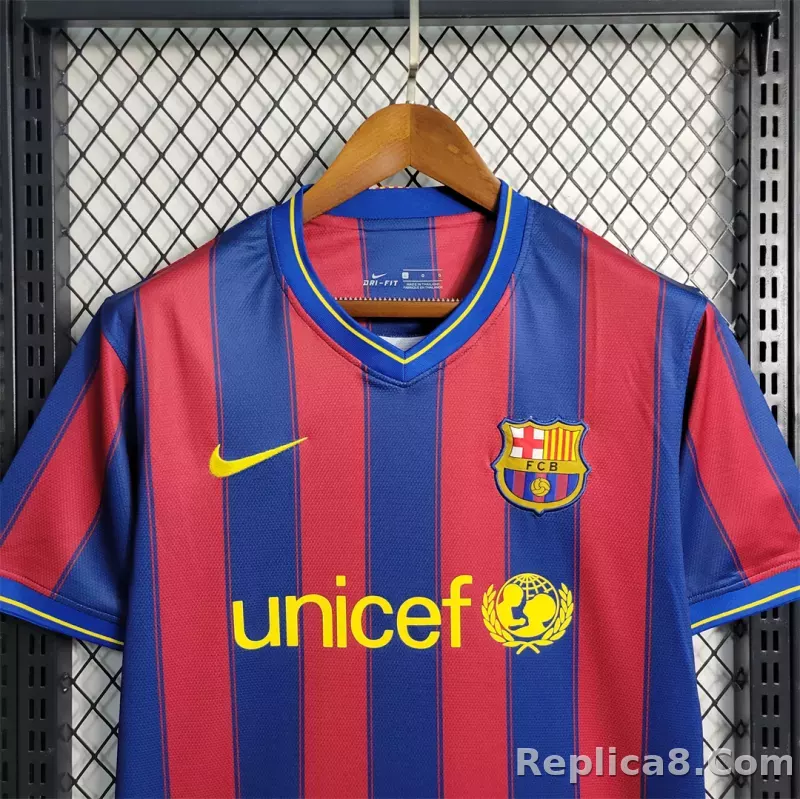 09-10 Barcelona Home Retro Jersey - detail