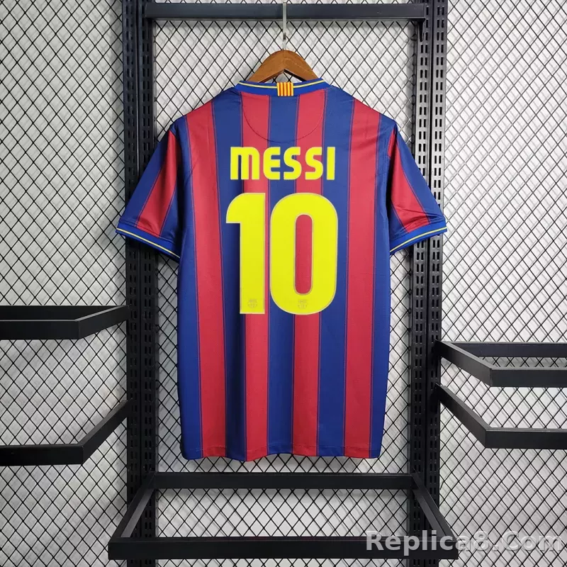 09-10 Barcelona Home Retro Jersey - detail