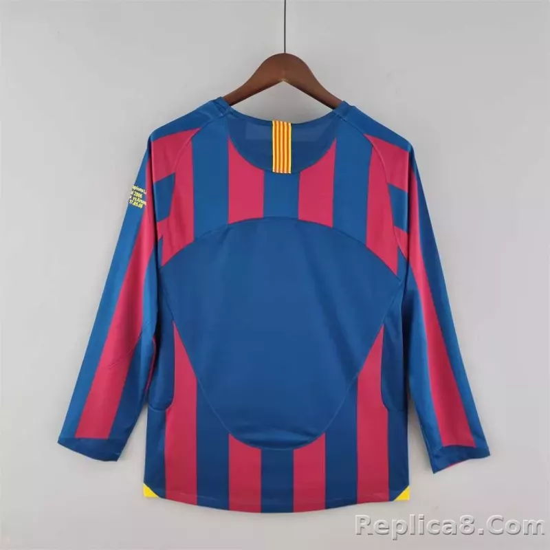 05-06 Barcelona Home Retro Jersey Long Sleeve - detail