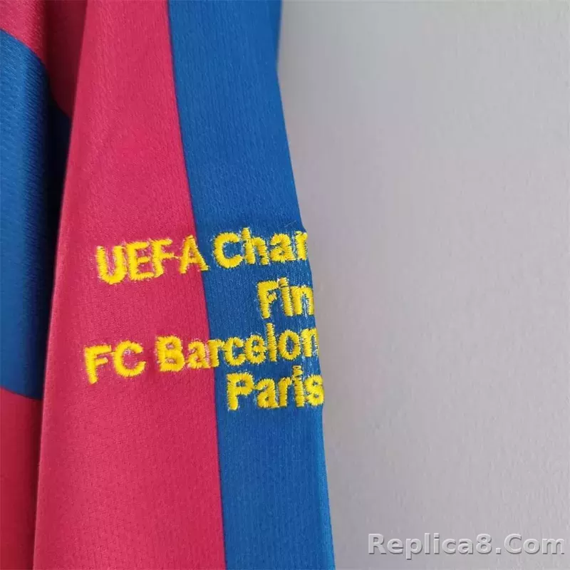 05-06 Barcelona Home Retro Jersey Long Sleeve - detail
