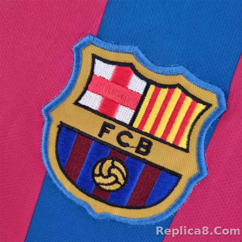 05-06 Barcelona Home Retro Jersey Long Sleeve - detail