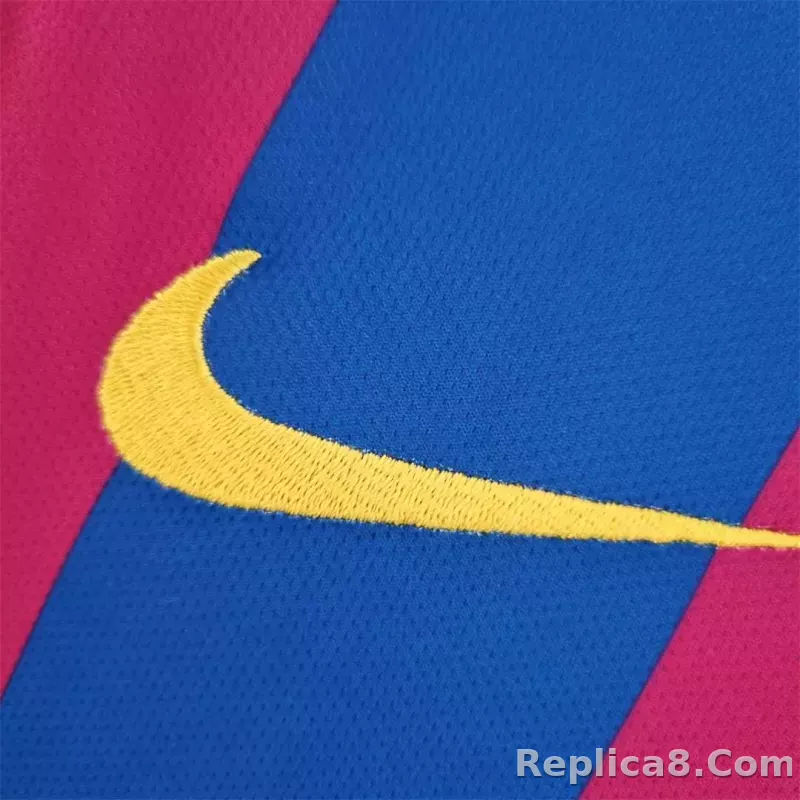 05-06 Barcelona Home Retro Jersey Long Sleeve - detail