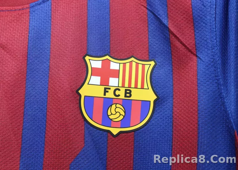 11-12 Barcelona Home Retro Jersey Player Edition Long Sleeve - detail