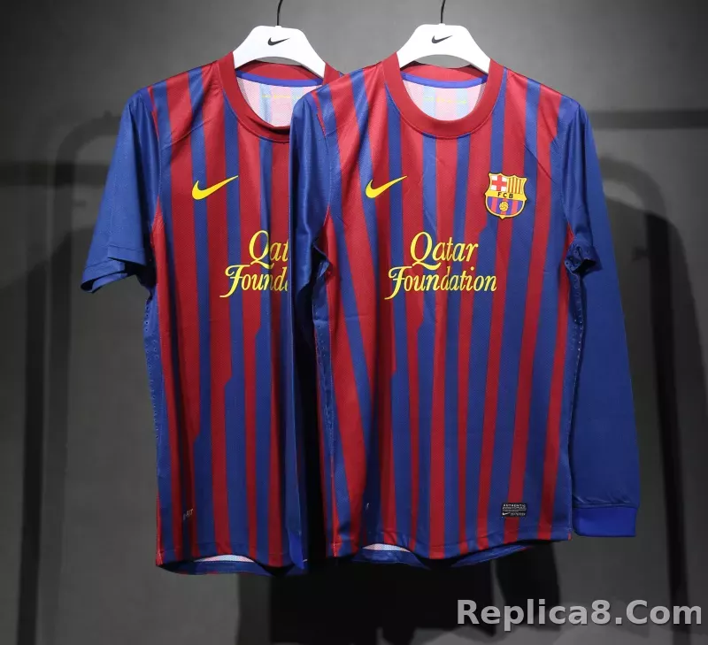 11-12 Barcelona Home Retro Jersey Player Edition Long Sleeve - detail
