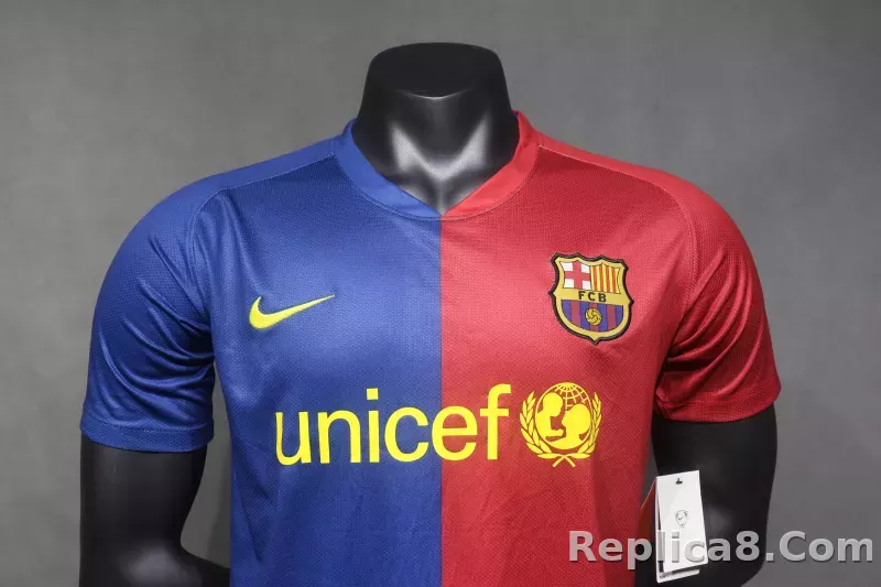 08-09 Barcelona Home Retro Jersey Player Edition - detail