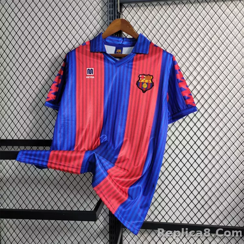 91-92 Barcelona Home Retro Jersey - detail