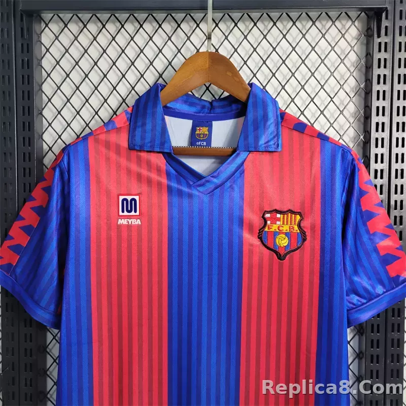 91-92 Barcelona Home Retro Jersey - detail