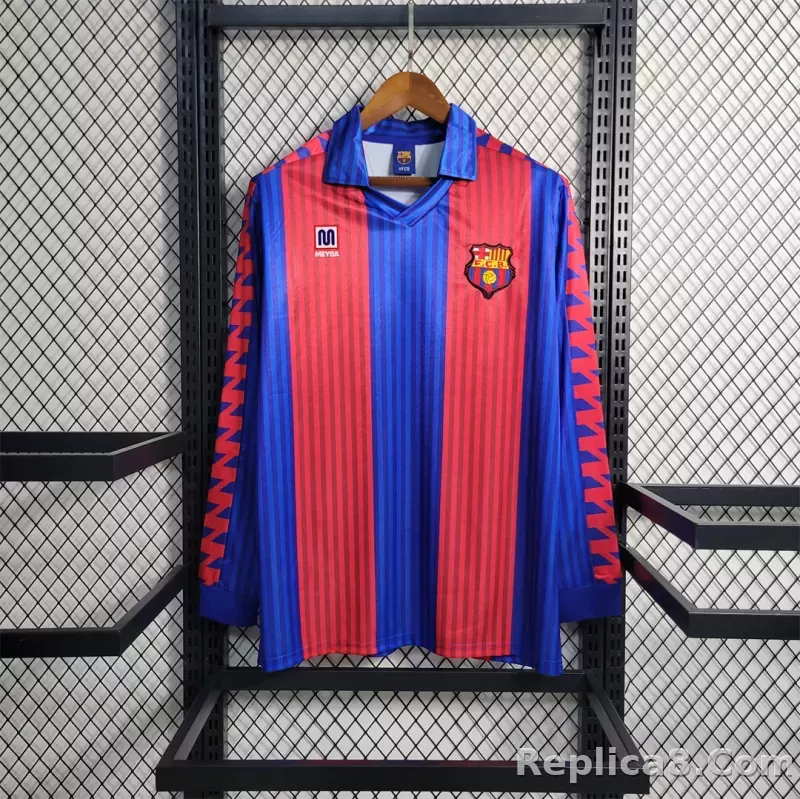 91-92 Barcelona Home Retro Jersey Long Sleeve