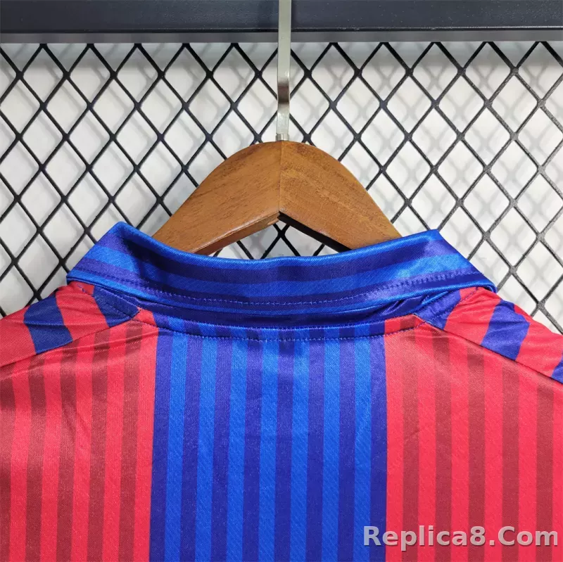 91-92 Barcelona Home Retro Jersey Long Sleeve - detail