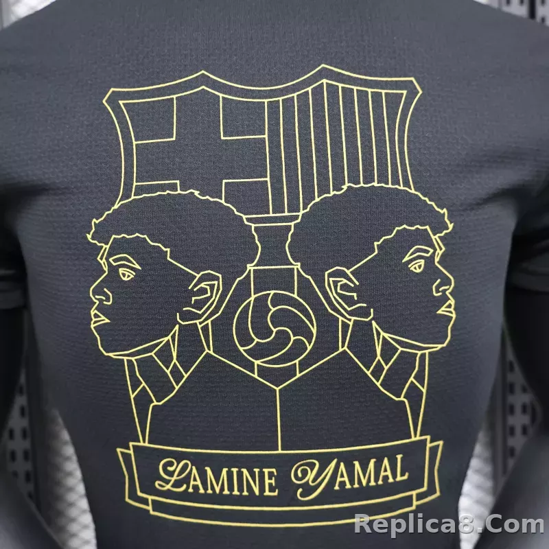 24-25 Barcelona LAMINE YAMAL Black Soccer Jersey Player Version - detail