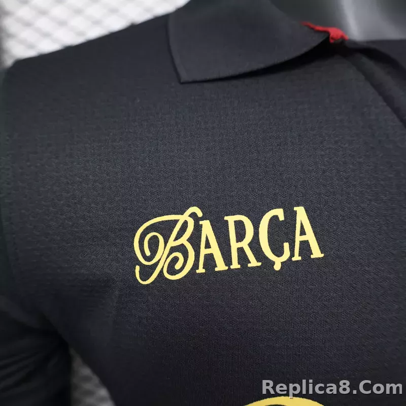 24-25 Barcelona LAMINE YAMAL Black Soccer Jersey Player Version - detail