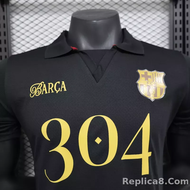 24-25 Barcelona LAMINE YAMAL Black Soccer Jersey Player Version - detail