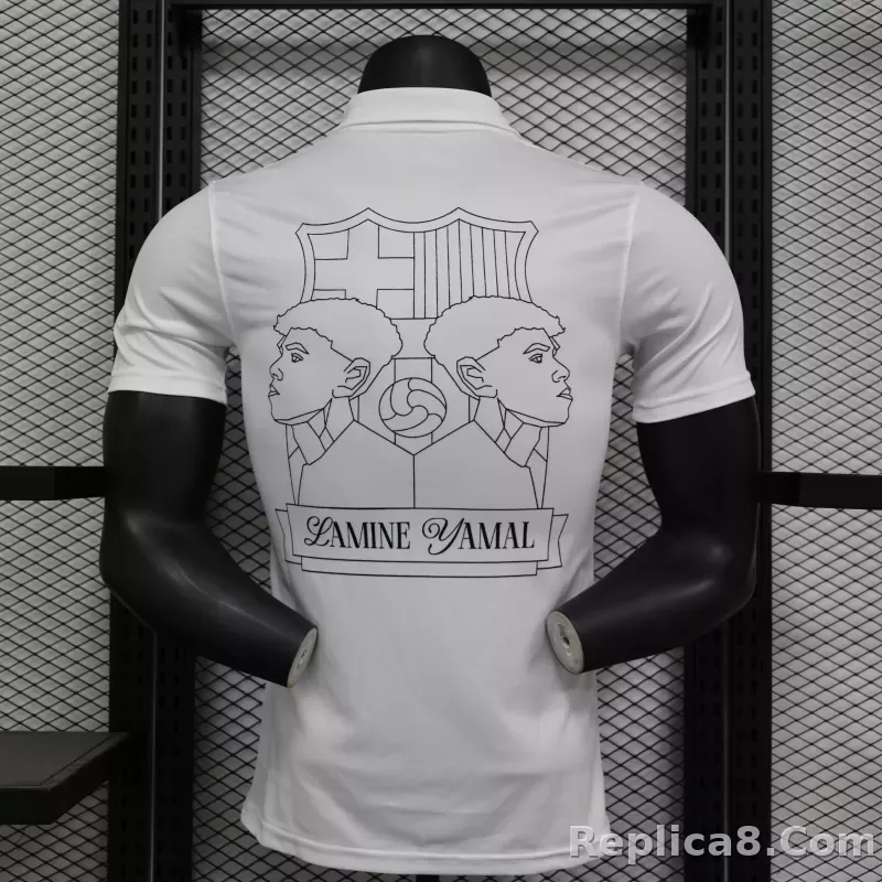 24-25 Barcelona LAMINE YAMAL White Soccer Jersey Player Version - detail