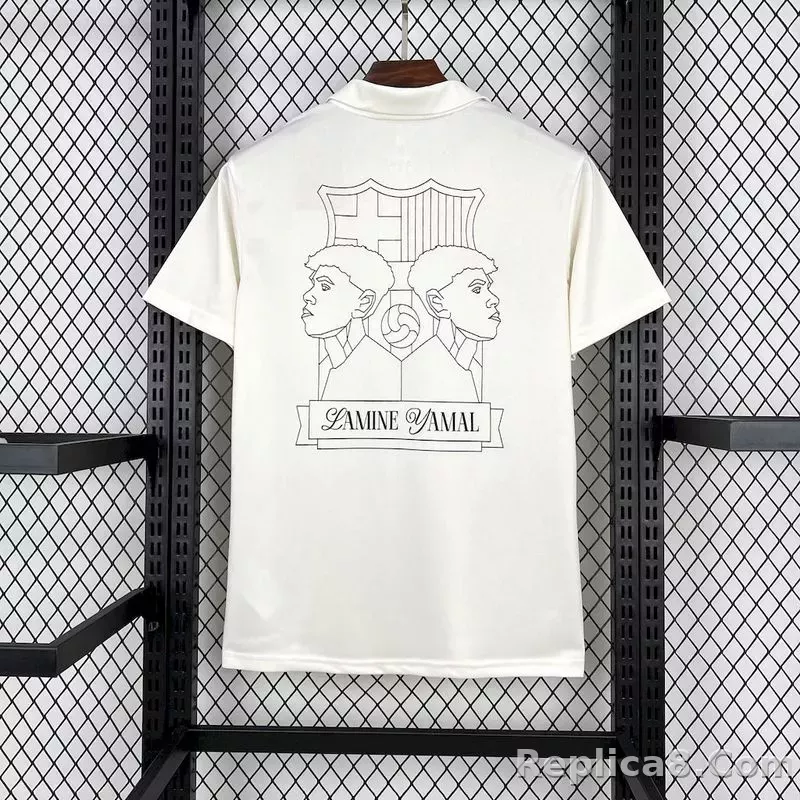 24-25 Barcelona LAMINE YAMAL White Soccer Jersey - detail