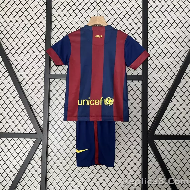 14-15 Barcelona Home Retro Kids Kit Jersey+Shorts - detail