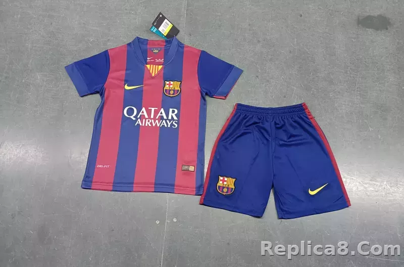 14-15 Barcelona Home Retro Kids Kit Jersey+Shorts - detail