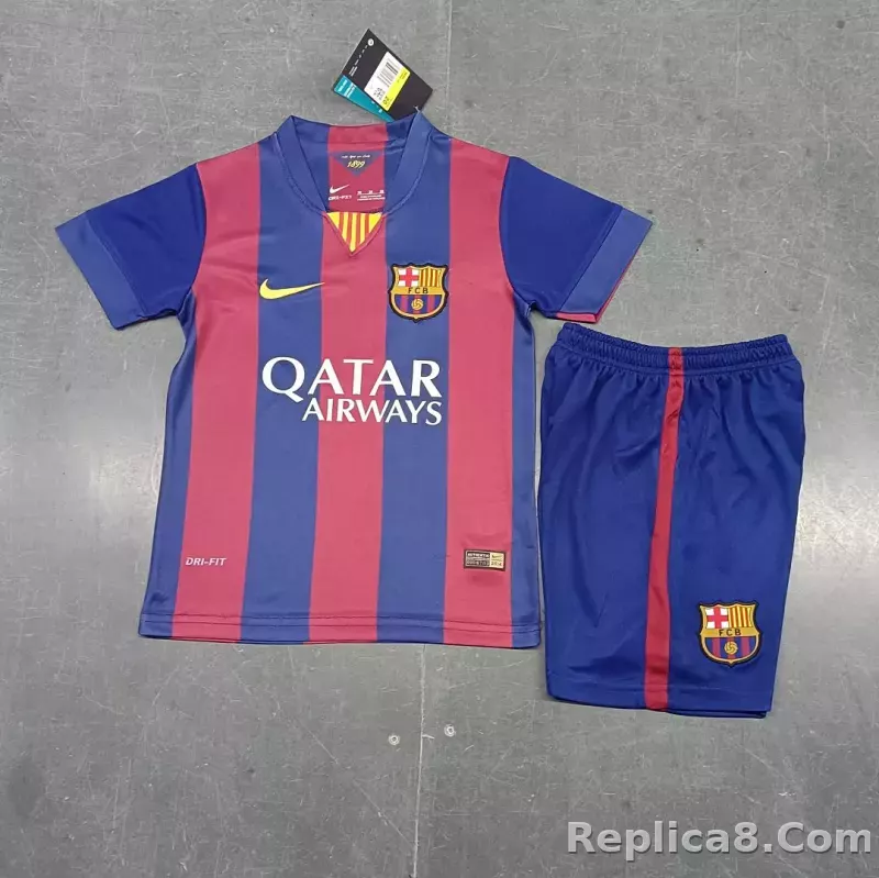 14-15 Barcelona Home Retro Kids Kit Jersey+Shorts - detail