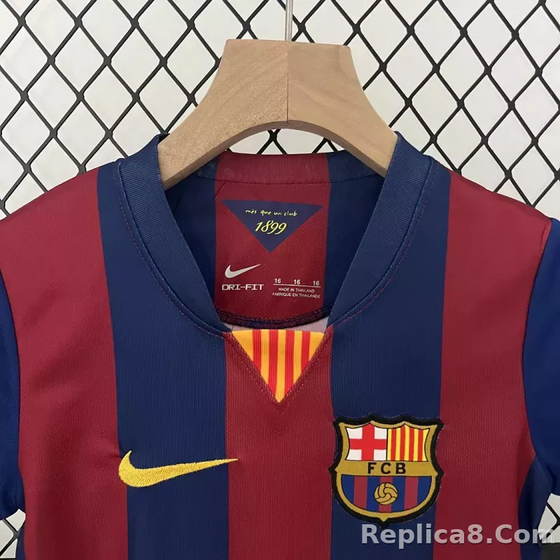 14-15 Barcelona Home Retro Kids Kit Jersey+Shorts - detail