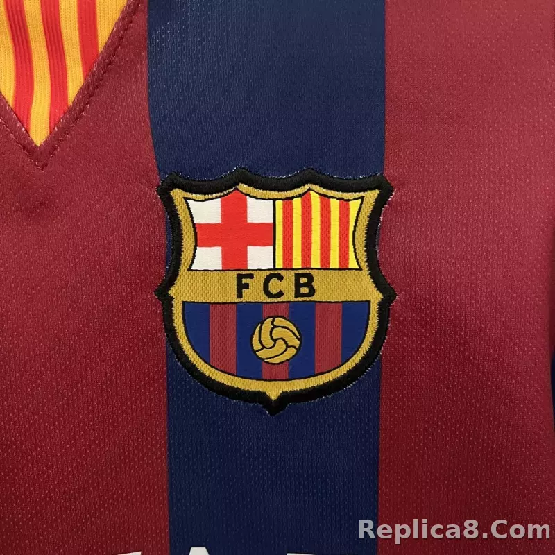 14-15 Barcelona Home Retro Kids Kit Jersey+Shorts - detail