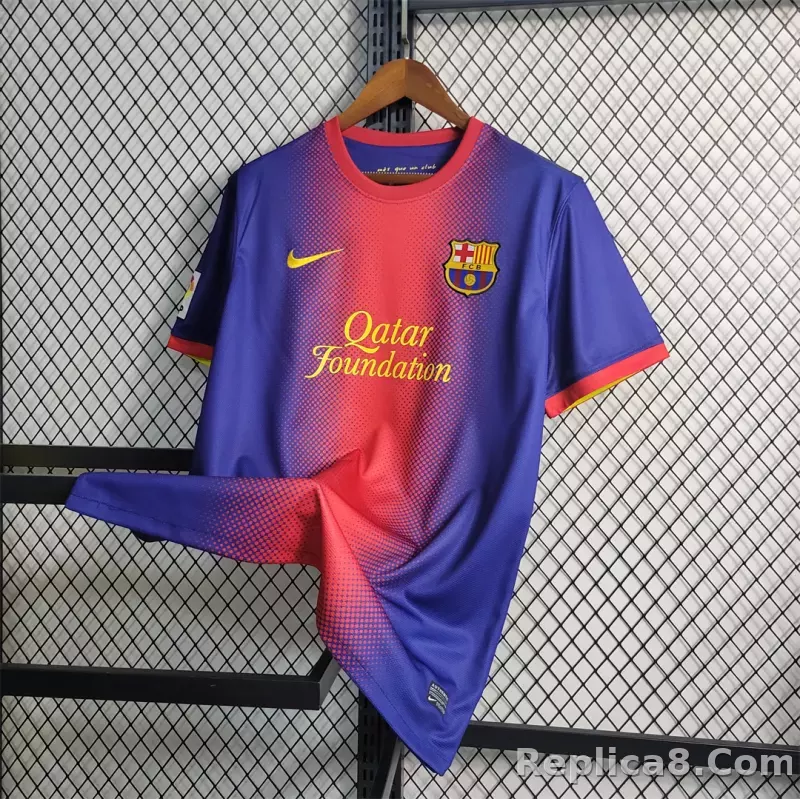 12-13 Barcelona Home Retro Jersey - detail