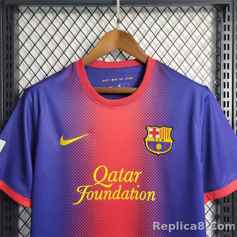 12-13 Barcelona Home Retro Jersey - detail