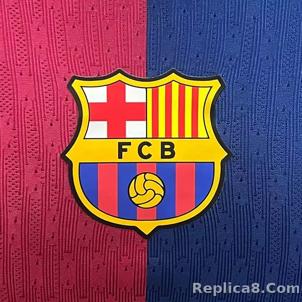 24-25 Barcelona Home Soccer Jersey Player Edition Long Sleeve - detail