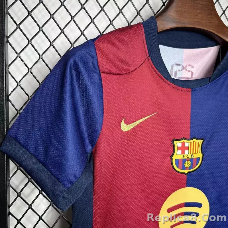 24-25 Barcelona Home Kids Kit Soccer Jersey+Shorts - detail