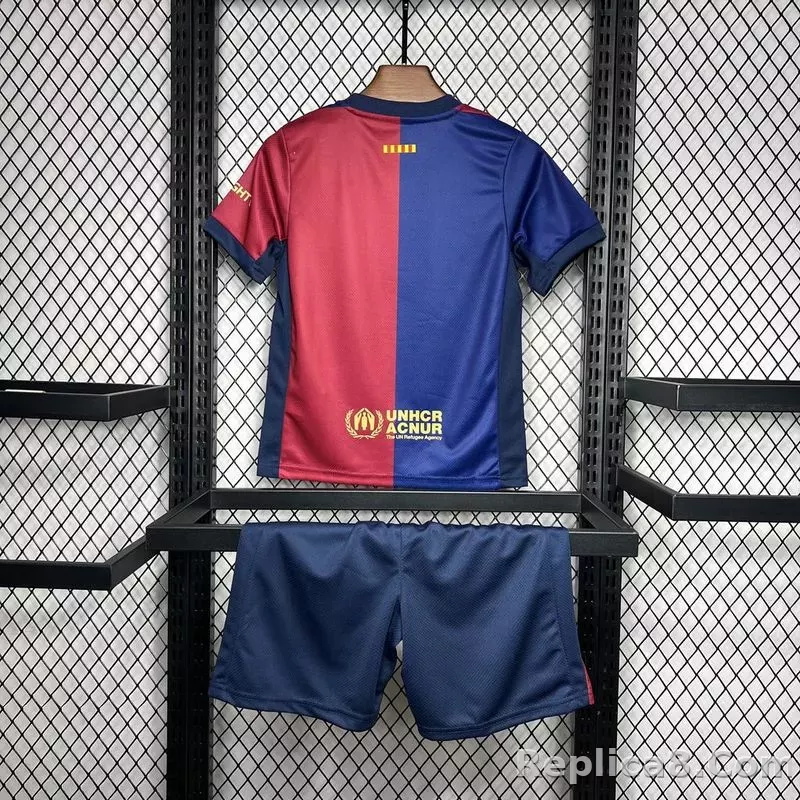 24-25 Barcelona Home Kids Kit Soccer Jersey+Shorts - detail