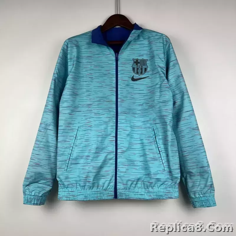 2023/2024 Barcelona Reversible Windbreaker Blue Soccer Jersey 1:1 Thai Quality - detail