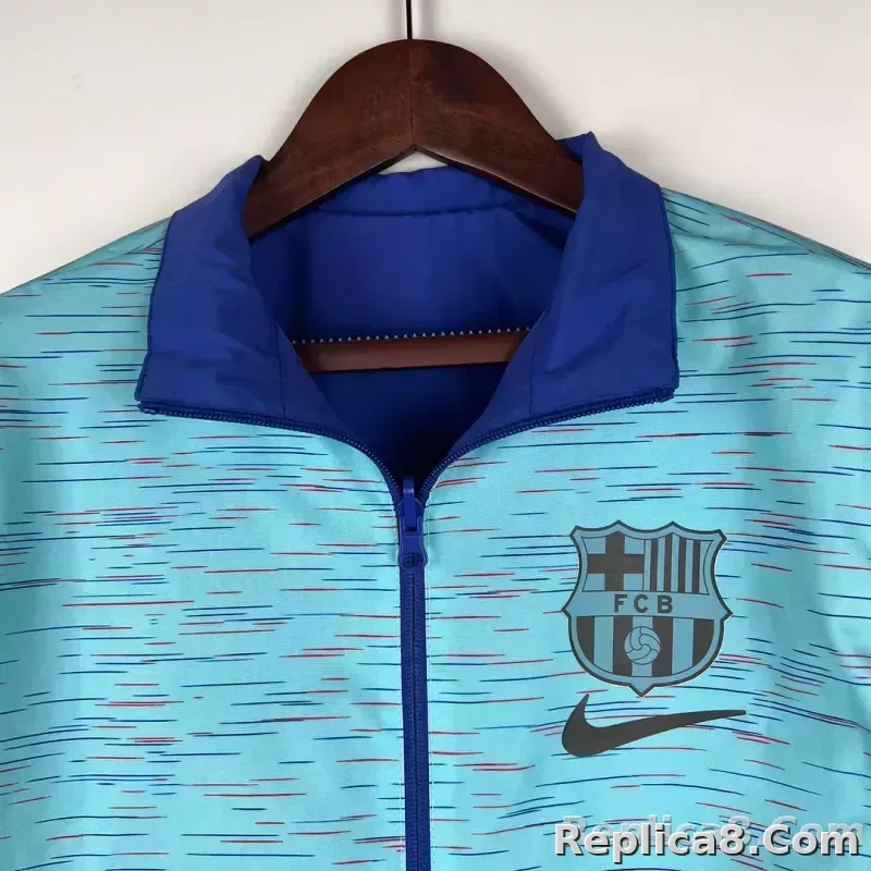 2023/2024 Barcelona Reversible Windbreaker Blue Soccer Jersey 1:1 Thai Quality - detail