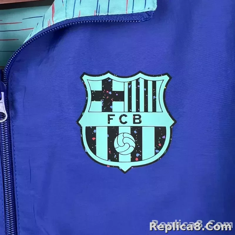 2023/2024 Barcelona Reversible Windbreaker Blue Soccer Jersey 1:1 Thai Quality - detail