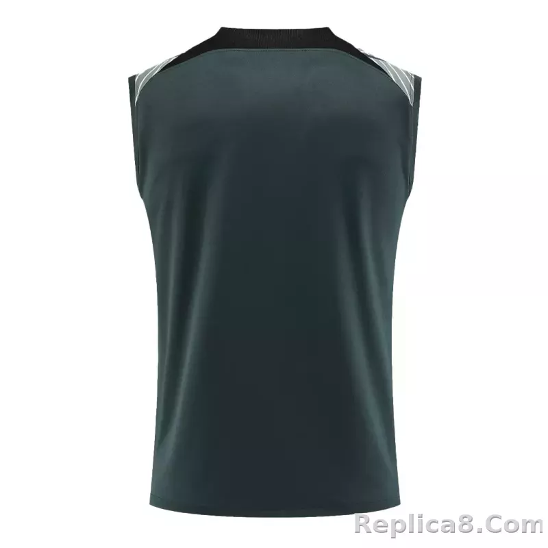Barcelona Sleeveless Training Kit (Top+Shorts) Black 2023/24 - detail