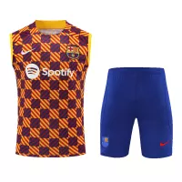 Barcelona Sleeveless Training Kit (Top+Shorts) Yellow 2023/24 - view 1