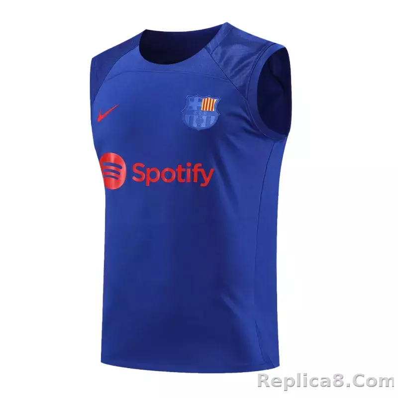 Barcelona Sleeveless Training Kit (Top+Shorts) Purple 2023/24 - detail