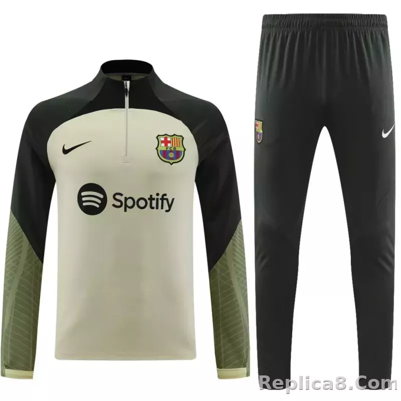 Barcelona Zipper Sweatshirt Kit(Top+Pants) Green 2023/24