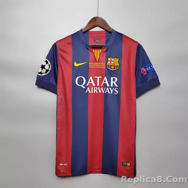 14-15 Barcelona Home Retro Jersey - detail