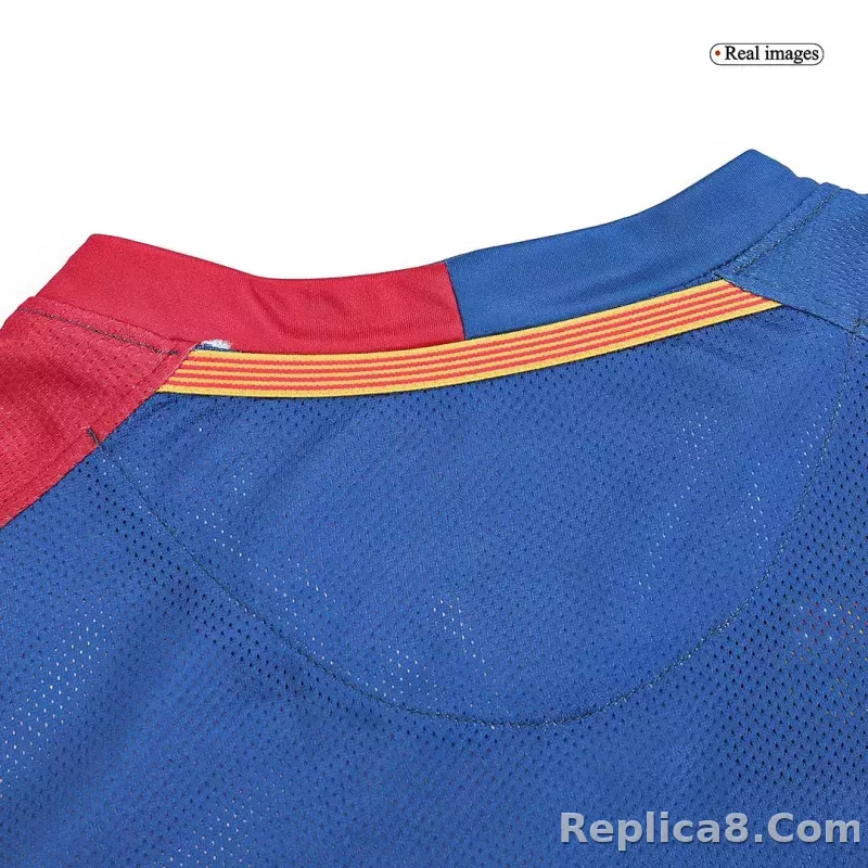 08-09 Barcelona UCL Final Retro Home Long Sleeve Jersey - detail