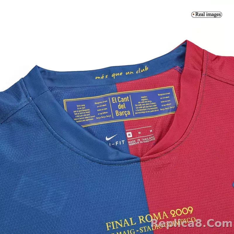08-09 Barcelona UCL Final Retro Home Long Sleeve Jersey - detail