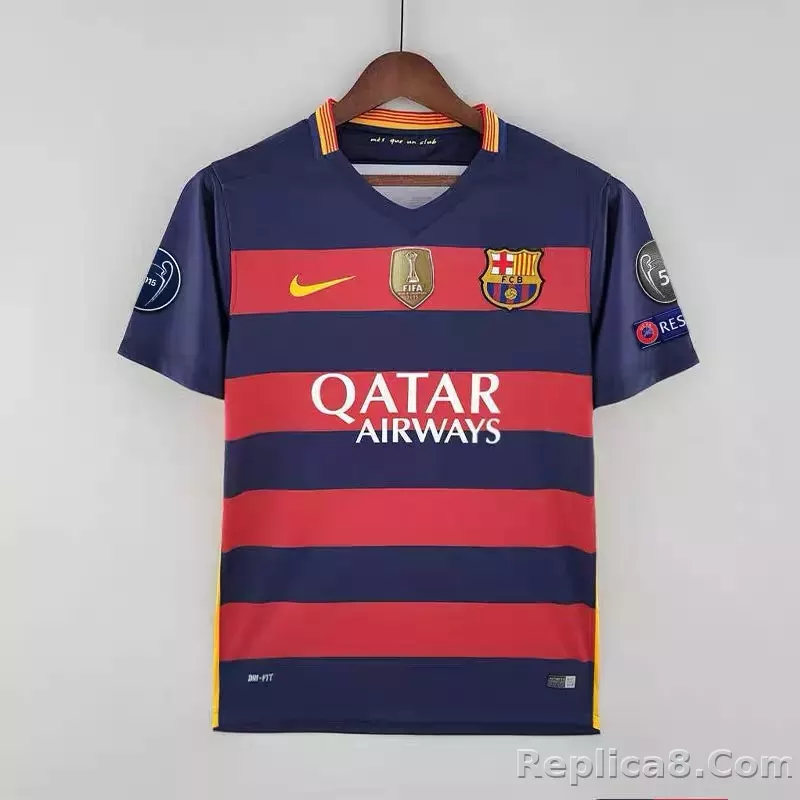 15-16 Barcelona Home Retro Jersey - detail