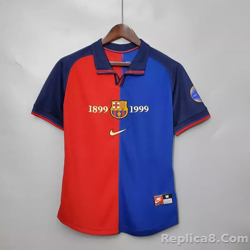 Barcelona 100th Anniversary Version Home Soccer Jersey