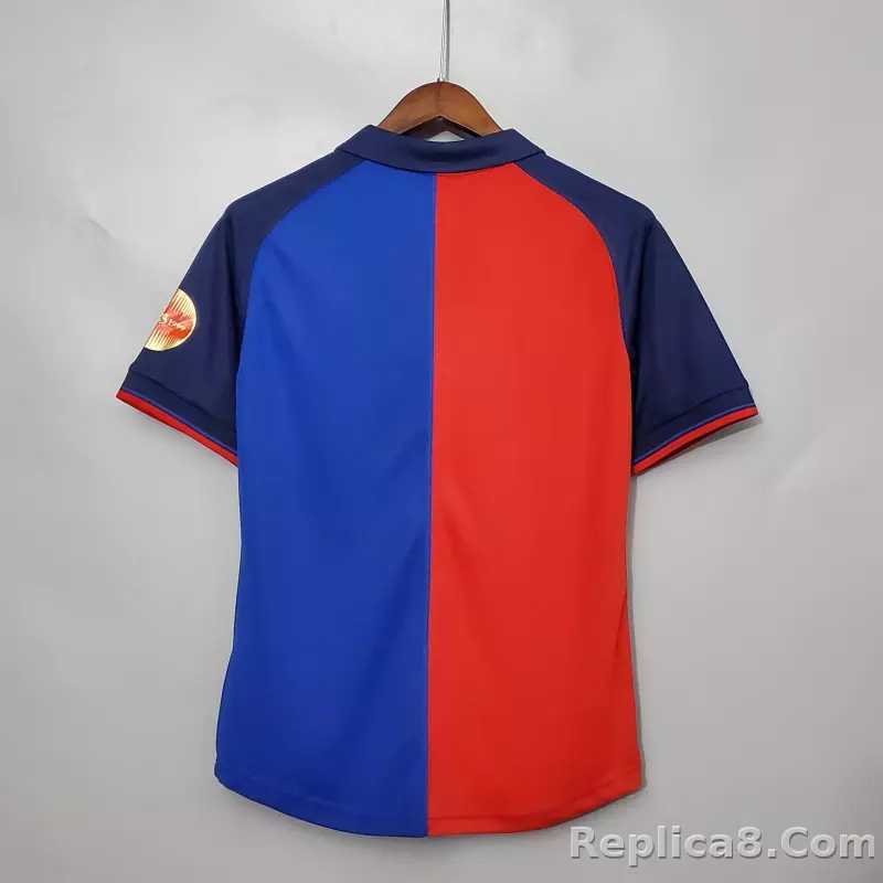 Barcelona 100th Anniversary Version Home Soccer Jersey - detail
