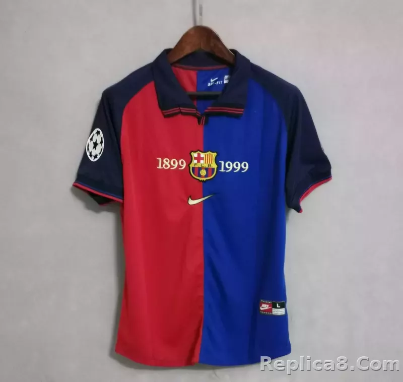 Barcelona 100th Anniversary Version Home Soccer Jersey - detail