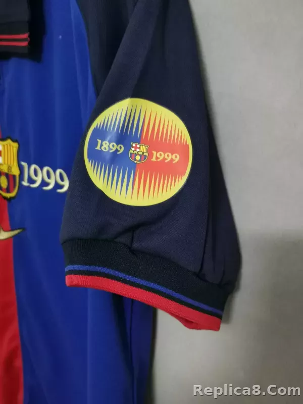 Barcelona 100th Anniversary Version Home Soccer Jersey - detail