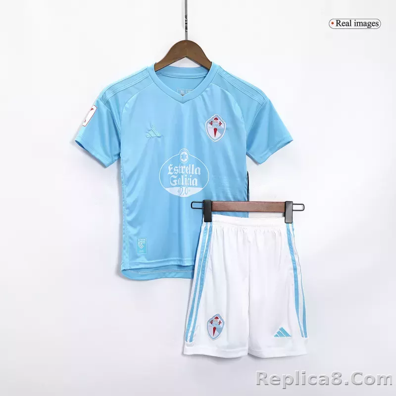 23-24 Celta Vigo Home Kids Kit Jersey+Shorts
