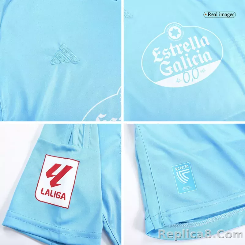 23-24 Celta Vigo Home Kids Kit Jersey+Shorts - detail