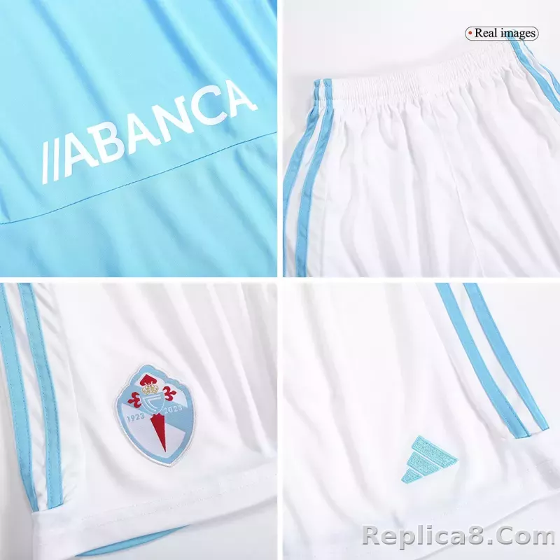 23-24 Celta Vigo Home Kids Kit Jersey+Shorts - detail