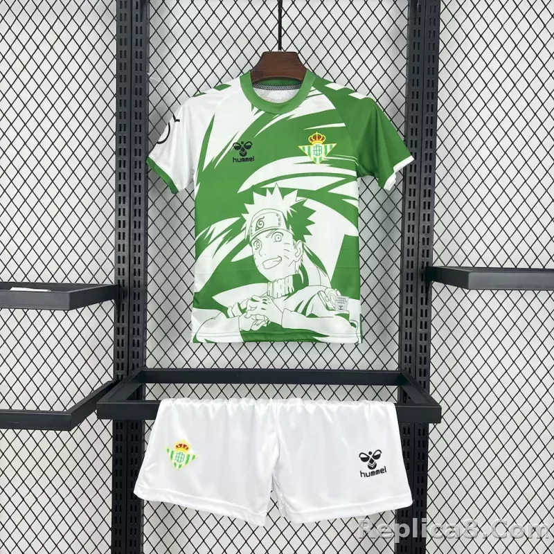 25-26 Real Betis x Naruto Special Edition Kids Kit Jersey+Shorts