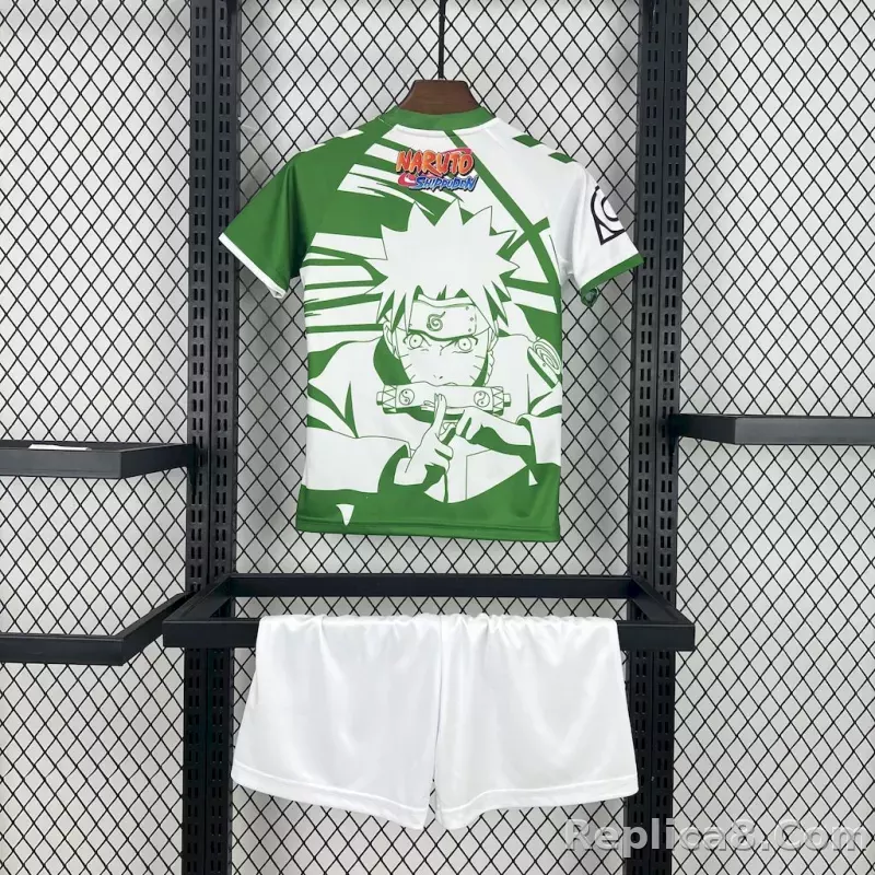 25-26 Real Betis x Naruto Special Edition Kids Kit Jersey+Shorts - detail