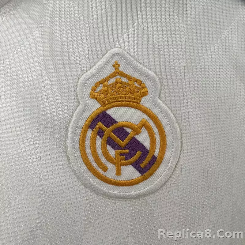 1986-88 Real Madrid Home Retro Soccer Jersey - detail
