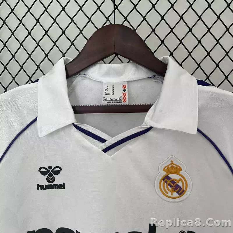 1986-88 Real Madrid Home Retro Soccer Jersey - detail